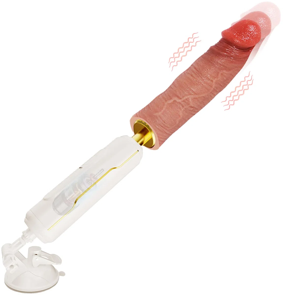 Macchina di piacere con dildo realistico – Vibratore penetrante automatico, 6 modalità di vibrazione e avanti e indietro, dildo a ventosa grande formato per stimolazione G-Spot/Clitoridea/Anale