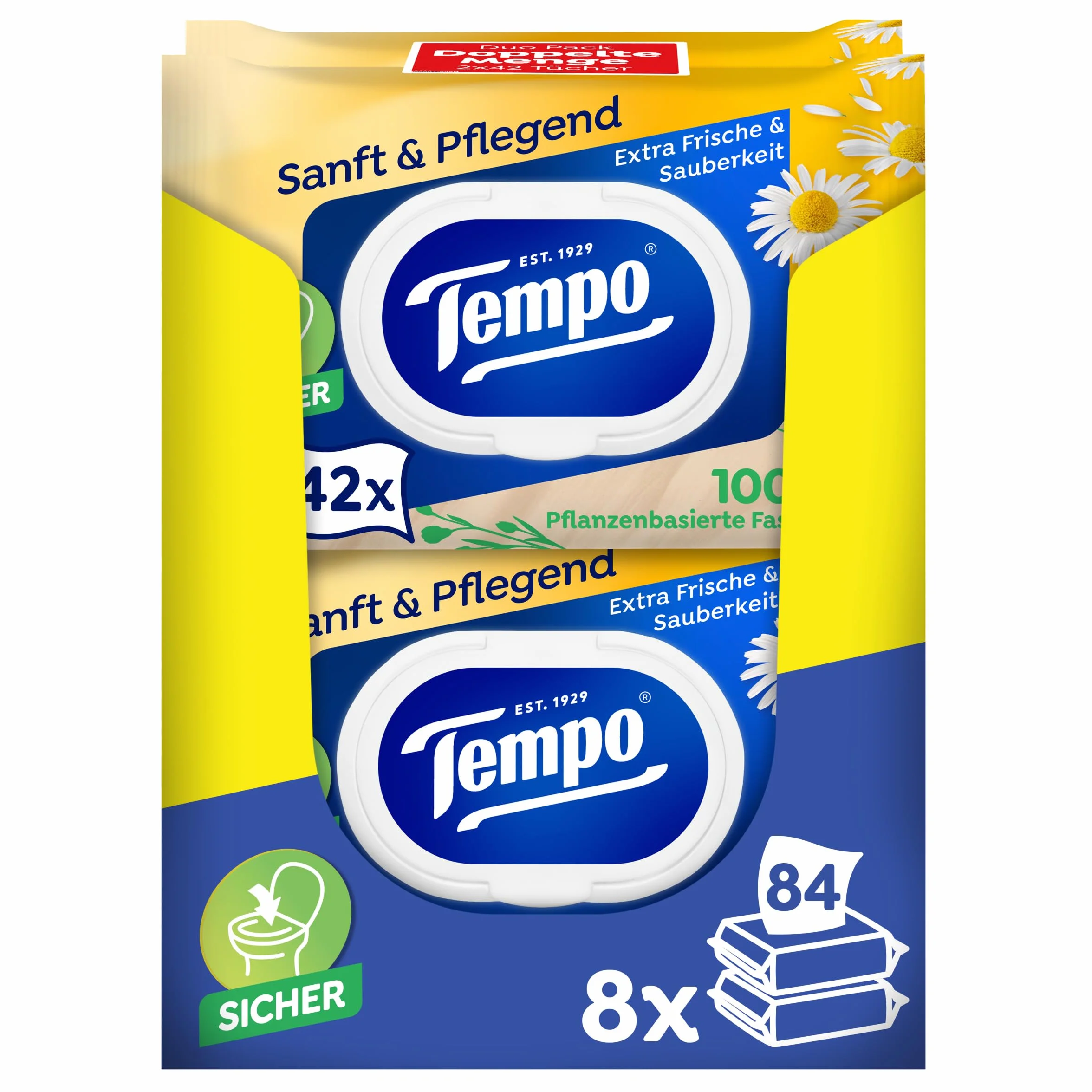 Tempo Carta igienica umide delicatamente e curativo, 16 X 42 Panni