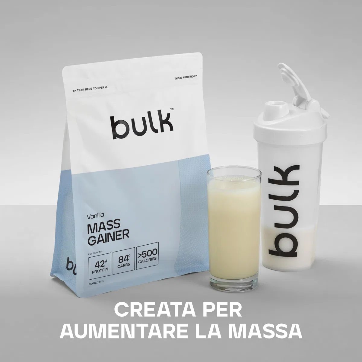 Bulk Mass Gainer Completo | Cioccolato | 16 porzioni | 43g proteine per porzione | 81g carboidrati | 500 kcal per porzione | Gainer ipercalorico | Supporta crescita e mantenimento muscolare