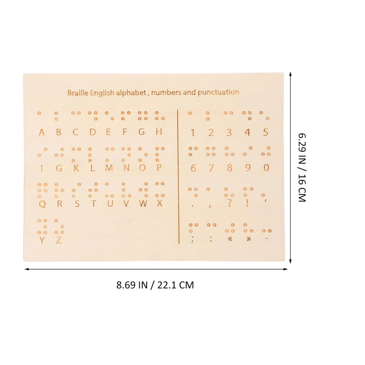 EXCEART Tavola Braille in Legno Beige per Decodifica e Scrittura, Design Leggero e Funzionale, Strumento Didattico per Apprendimento Braille per Non Vedenti