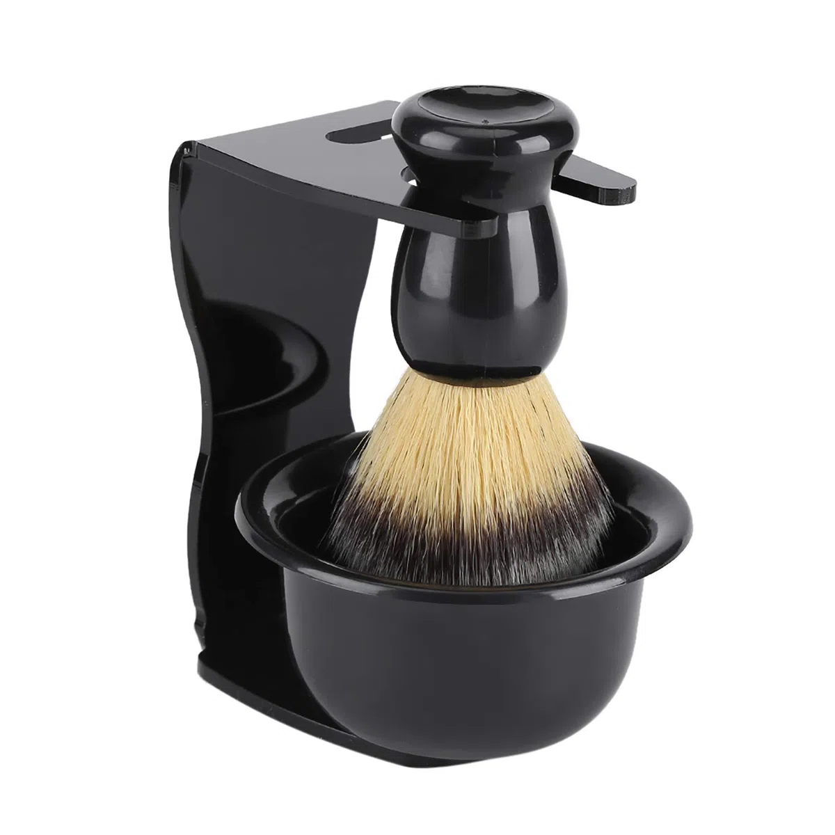 Nikou Supporto da Barba, Pennello da Barba, Stand Schiuma Rasatura Set di 3 Ciotole Porta Pennelli da Barba Professionali da Uomo