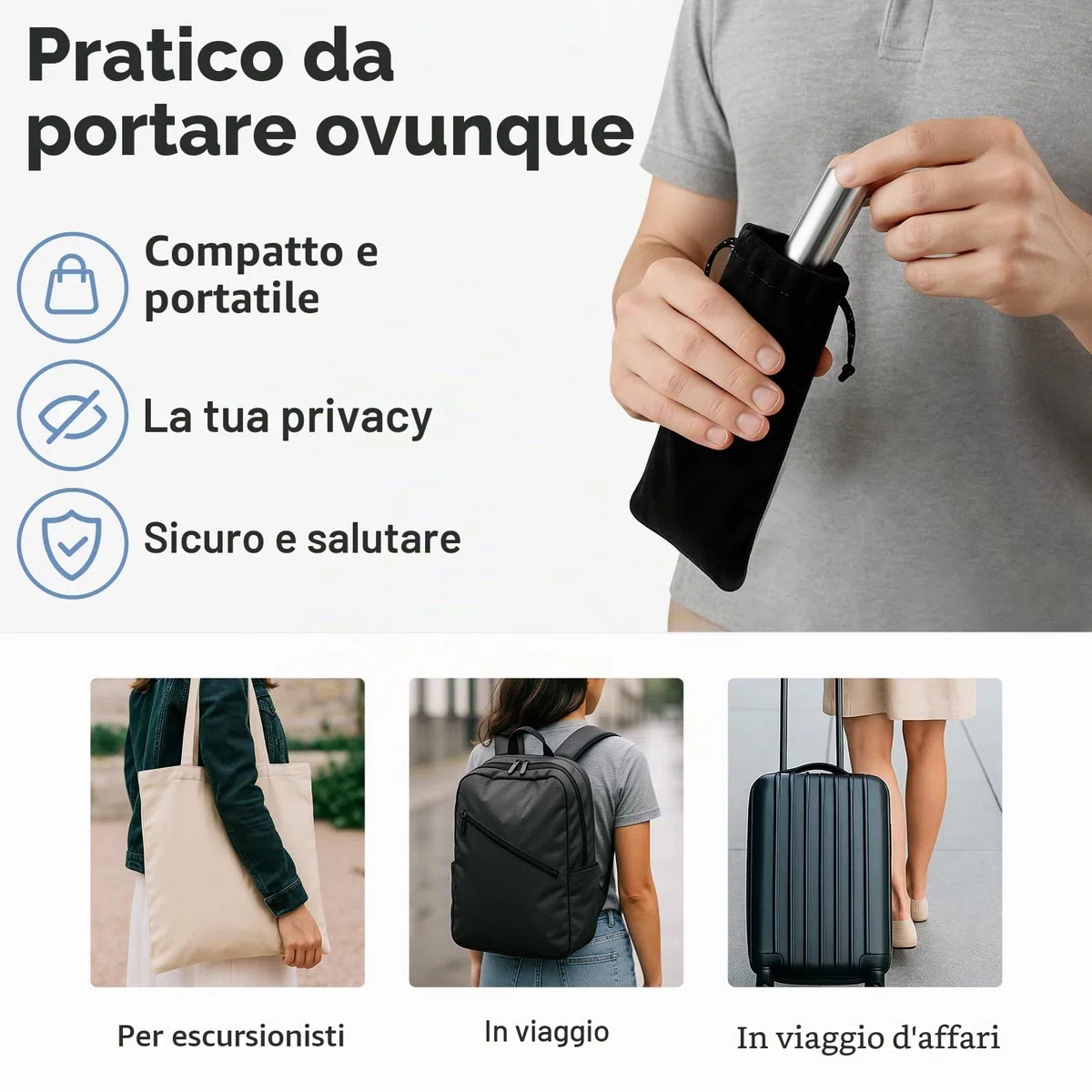 Set soffione doccia in metallo per lavaggio intestinale con regolatore di flusso, unisex, per la cura intima, per uomini e donne, inclusa borsa in velluto come accessorio doccia