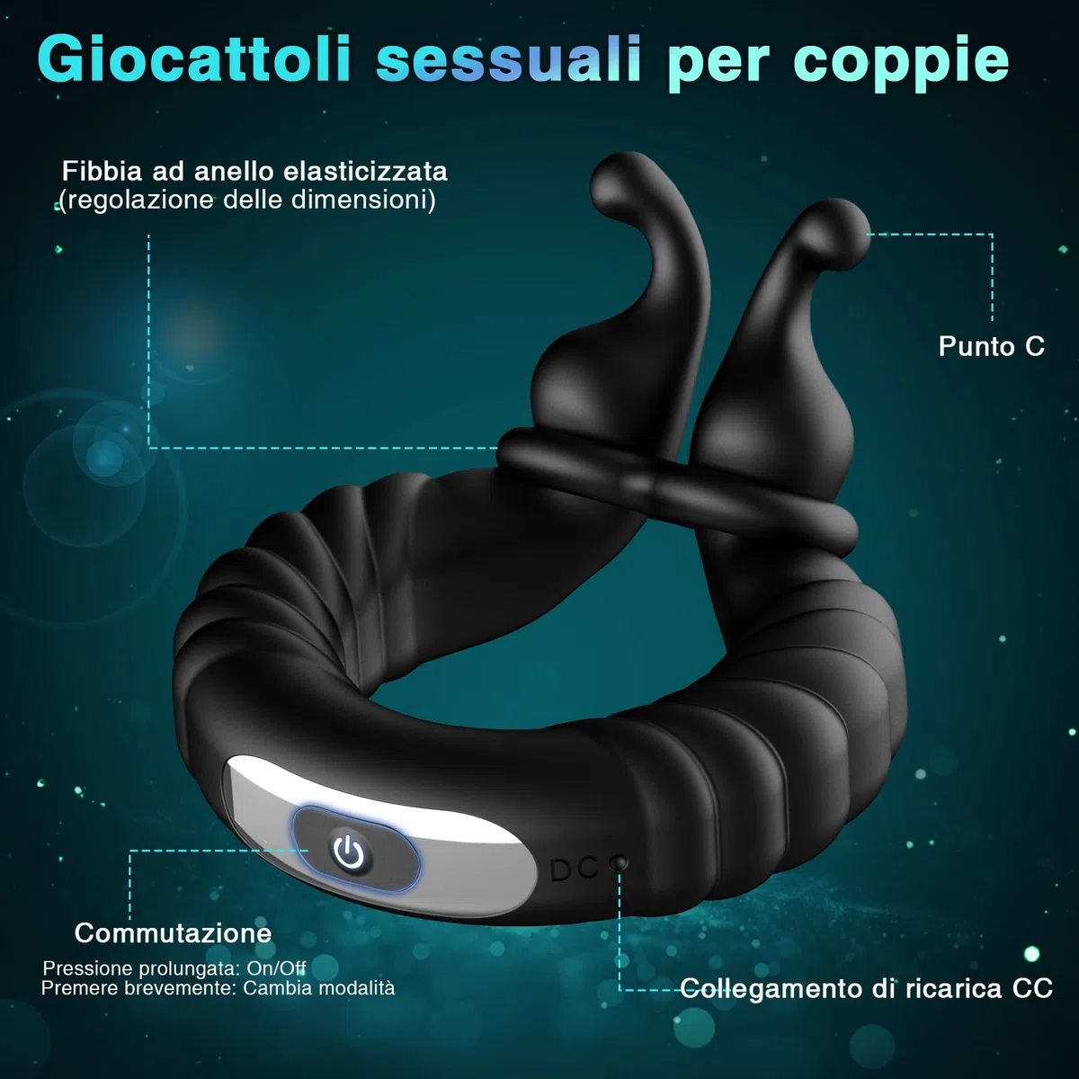 Anello Vibrante per Lei e Lui Sexytoysys Coppia, Cock Ring Sex Toys Sessuali per Coppia con 10 Modalità di Vibrazione, Anello Pene Vibratoreper Uomo Professionale, Cockring Stimolatore per Clitoride