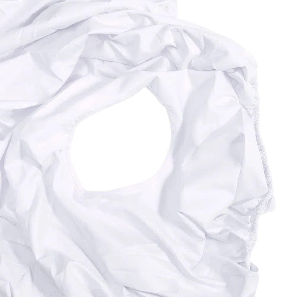 2 lenzuola per lettini da massaggio, con foro universale per il viso, con angoli elasticizzati, per SPA e salone di bellezza per il viso, (colore: bianco)