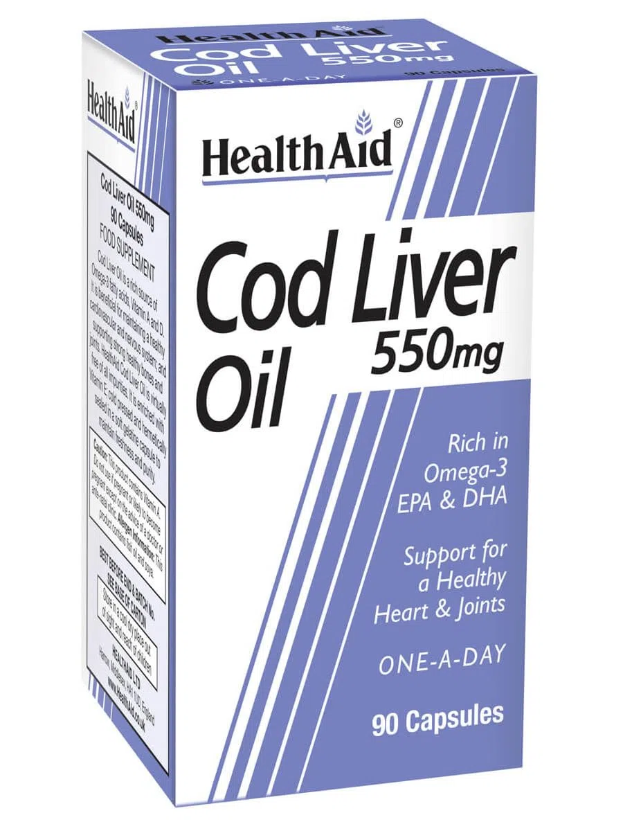 Health Aid Cod Liver Oil 550mg, 90 Caps