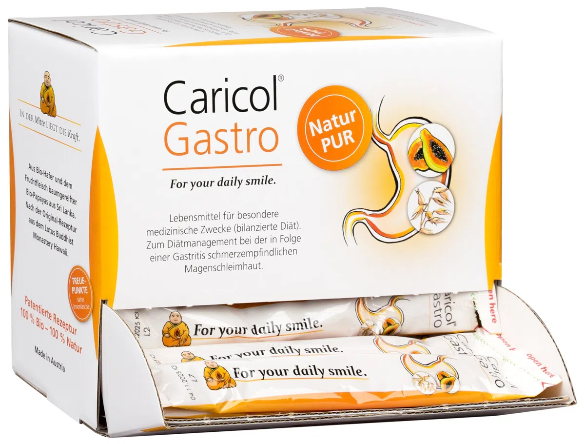 Caricol Gastro | 100% prodotto naturale | Supporto per la mucosa gastrica | Con il potere di Papaya & Biotina | Con papaina | 42 bastoncini da 20 g (840 g)