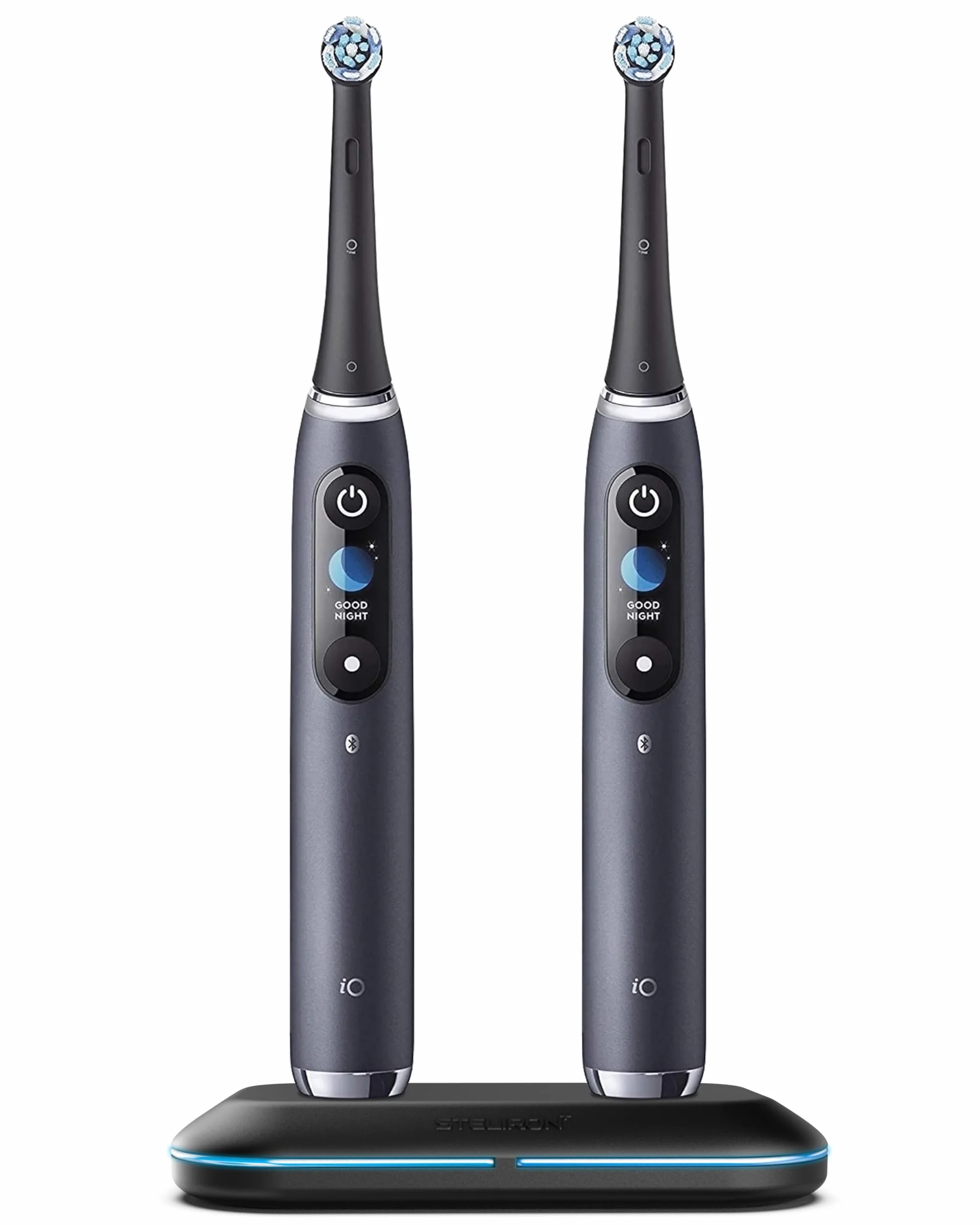 Caricabatterie doppio per spazzolino elettrico OralB serie iO 10/9/8/7/7G, base di ricarica magnetica con indicatore LED (adatto ai viaggi), alimentazione USB, ricambio per modelli Braun OralB iO