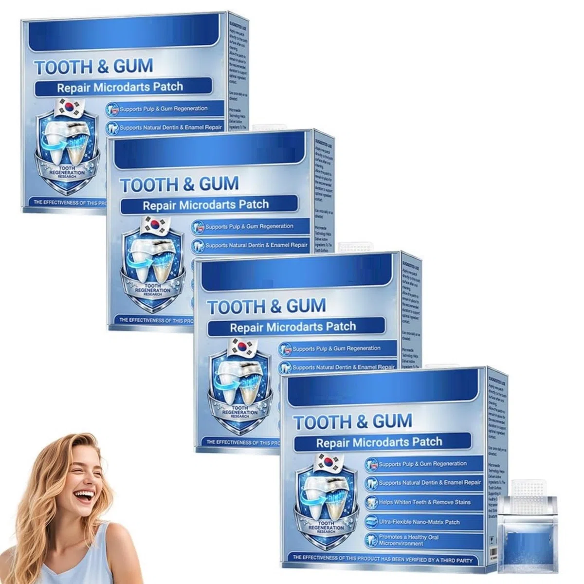 Riparazione dei denti, strisce per la cura di denti e gengive, 2026 nuove strisce sbiancanti per i denti, strisce orali a dissoluzione rapida per la cura di denti e gengive (4pcs)