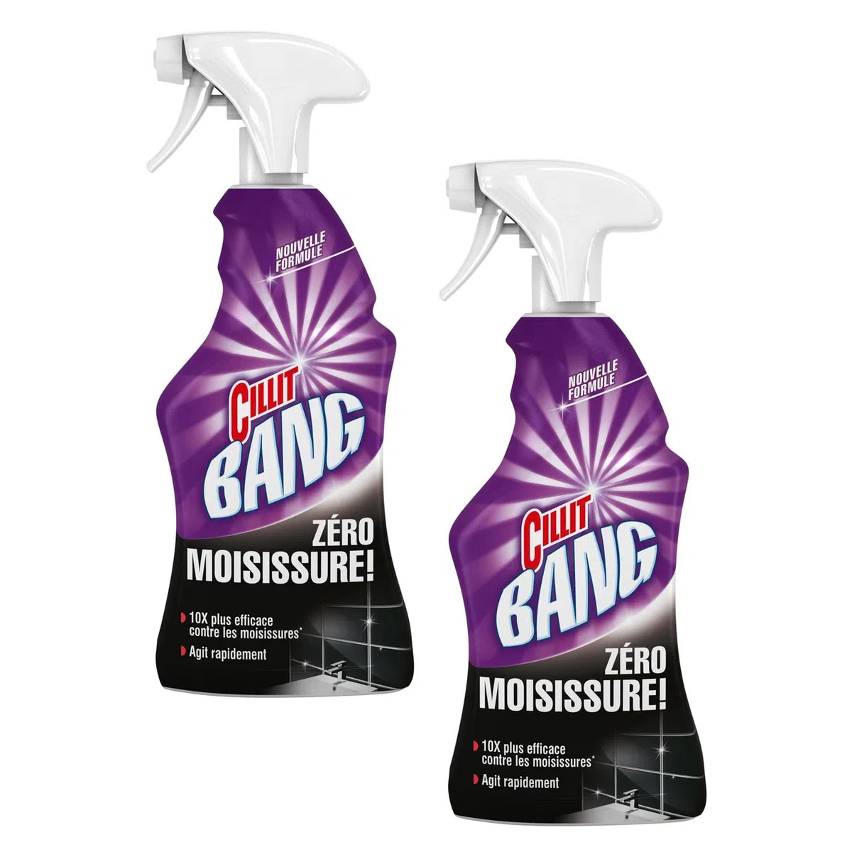 CILLIT - Set di 2 pistole detergente potente anti-muffa, 750 ml