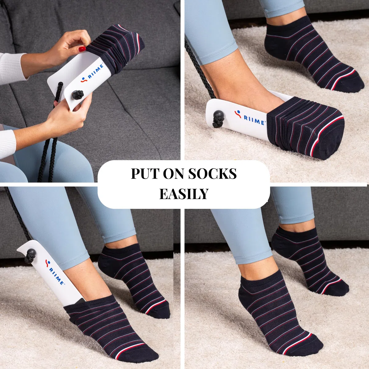 Infila Calze-Dispositivo di Aiuto per Calzini SOKELP-Infila Calze per Anziani-Ausilio per Infilare le Calze Soft-Touch-Calza Calze-Disabili-Mobilità Ridotta