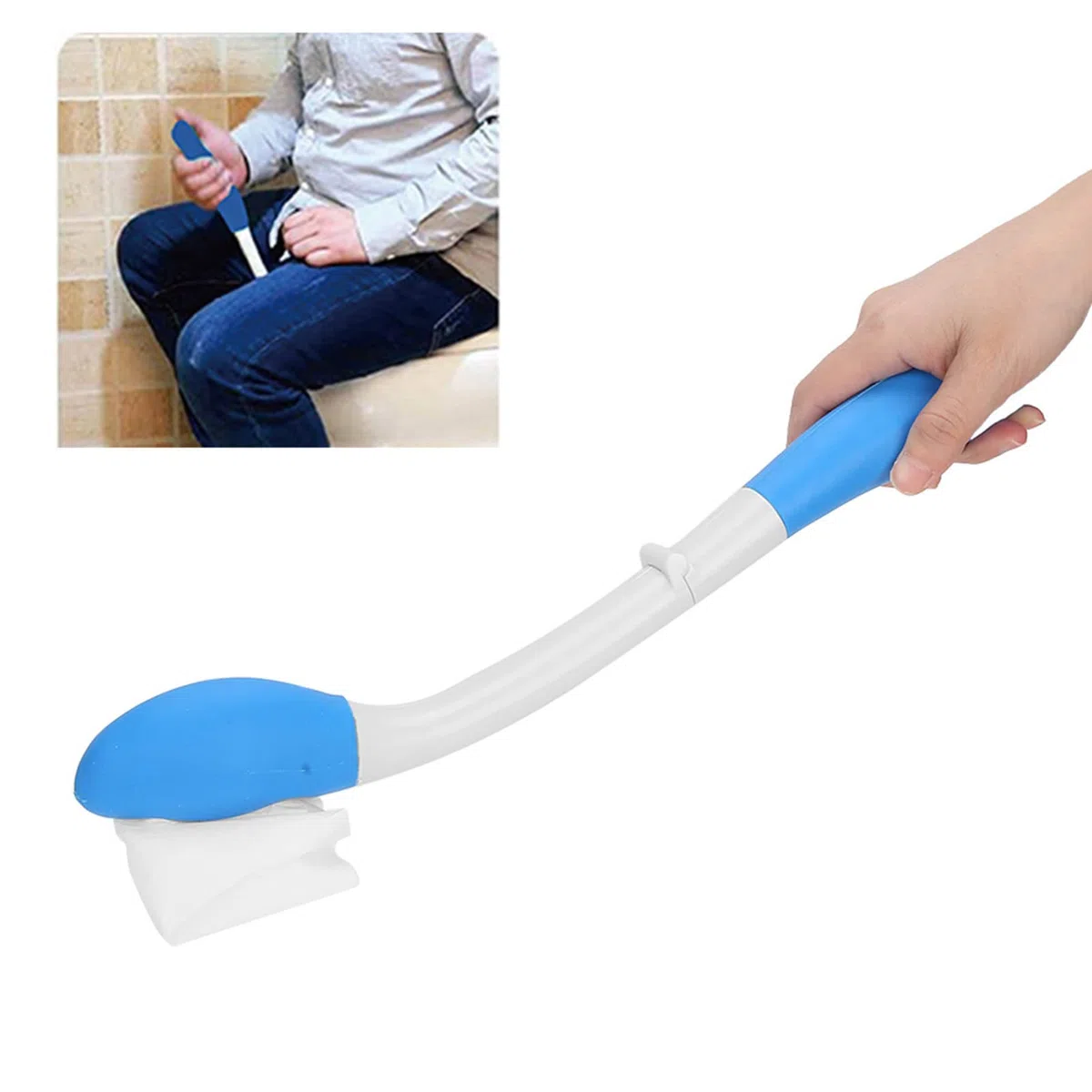 Aiuto per la Toilette per Anziani, Manico Pieghevole per Carta Igienica, 40 cm, per Persone con Disturbi del Rafforzamento del Braccio