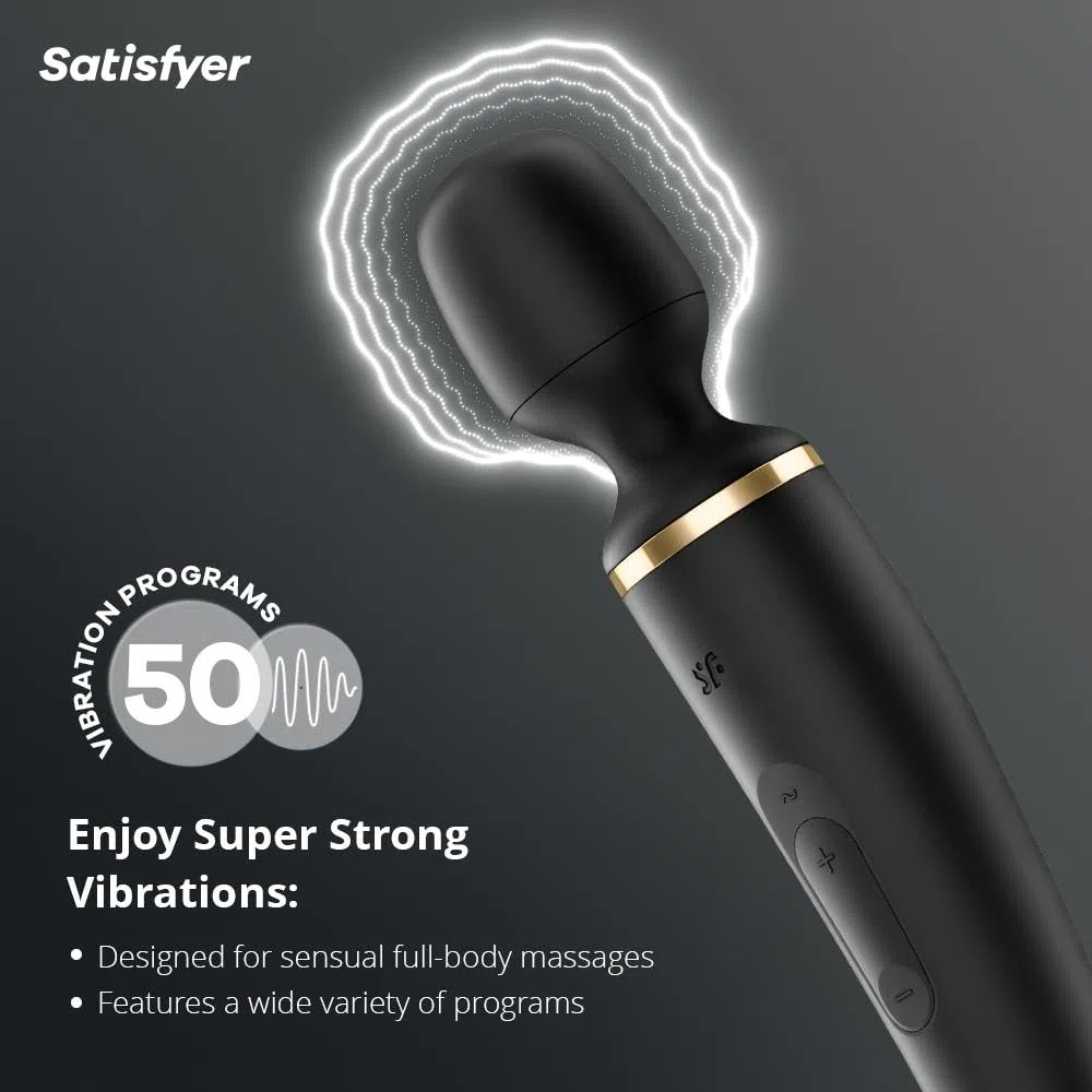 Satisfyer Wand-er Donna Bacchetta Massaggiante con 50 Modalità di Vibrazione | Sex Toy forte e silenzioso | Massaggio del Corpo per Donne e Uomini | Piccolo Vibratore per Tutto il Corpo