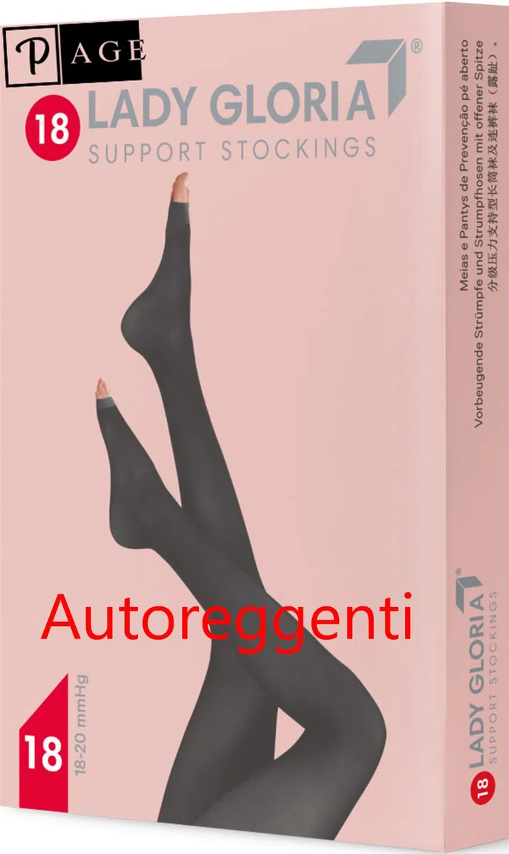 Gloria Med Lady Autoreggenti con Punta Aperta, Calze a Compressione Graduata, 18-20 mmHg, per Gravidanza e Circolazione