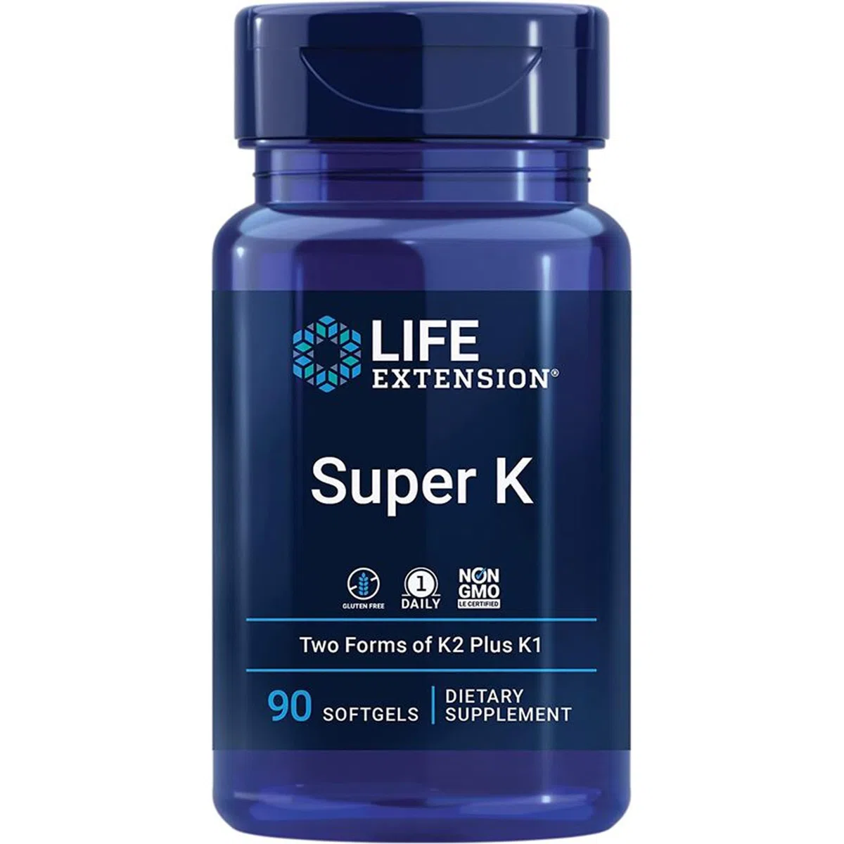 Life Extension, Super K, con MK-7, Depot, Altamente Dosato, 90 Capsule molli, Testate in Laboratorio, Senza Glutine, Senza Soia, Non OGM