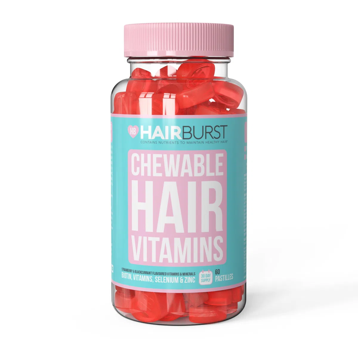 HAIR BURST Gomme Vitaminiche per Capelli Biotina per capelli più Lunghi e Spessi — Aggiunta di Zinco, Vitamina C e Selenio - Fornitura per 1 Mese (Confezione da 60 Caramelle Gommose)