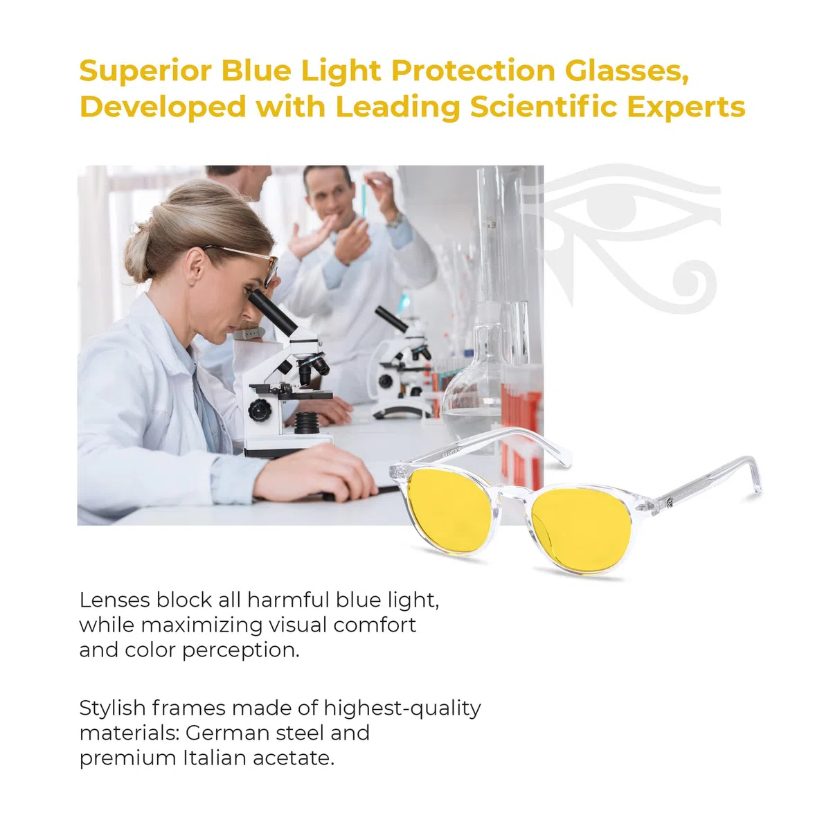 Ra Optics Lenti Daylight - Occhiali a luce blu premium basati sulla scienza per schermi