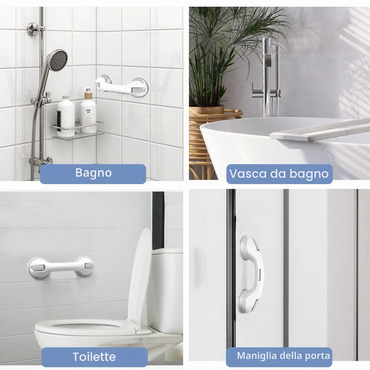 Newthinking Maniglie Ventosa da Bagno 30cm, Doccia Anziani Maniglia con Ventosa, Maniglione Ventosa Bagno per Anziani Disabili, 1 Pezzi