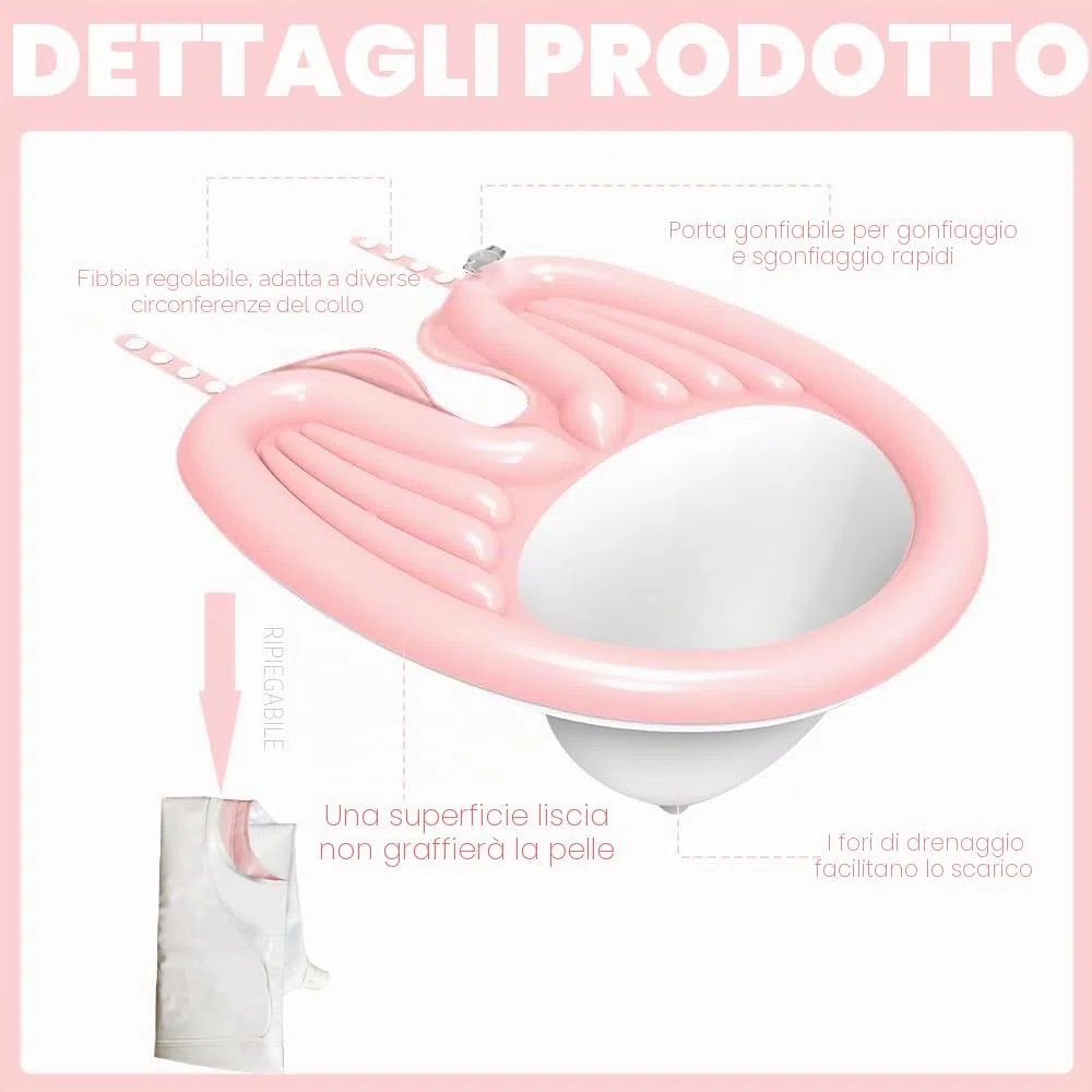 Lavatesta Portatile per Casa e Parrucchieri - Lavacapelli per Disabili, Donne in Gravidanza e Anziani