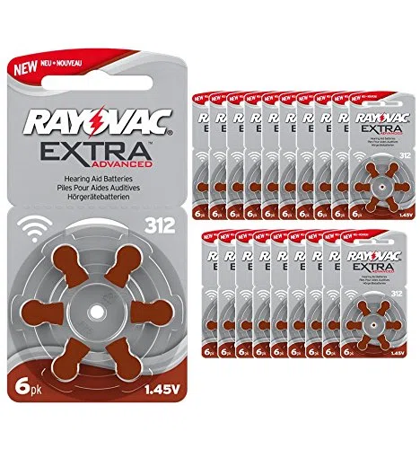 Rayovac 312 - batterie per apparecchi acustici PR41, 312AE, A312, DA312, P312 PR312H (confezione da 120)