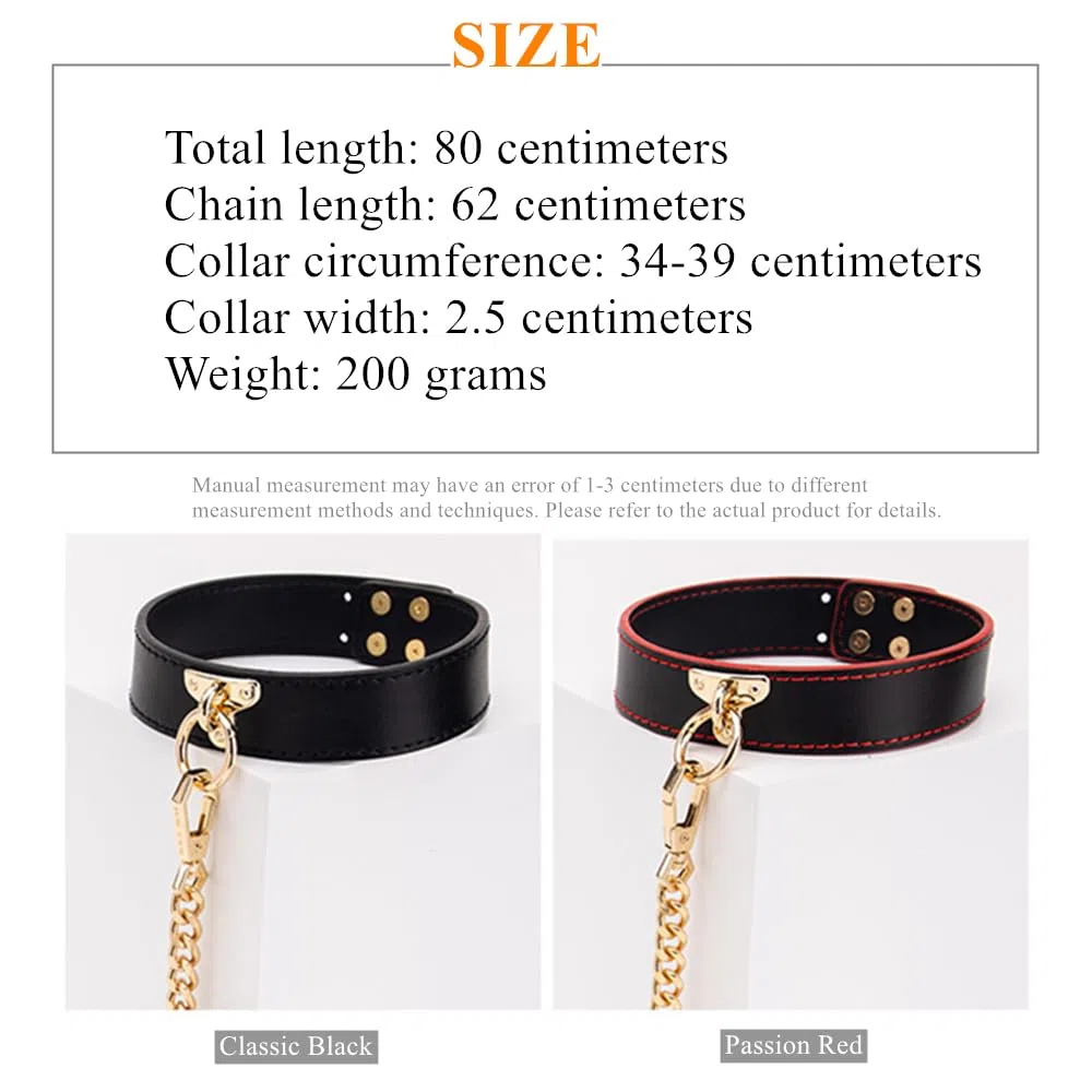 Choker Collar Leather for Women,O-ring Necklaces Goth with Chain,Punk Rock Collar,Sexy Choker Belts Harness Human Submissive,Adjustable Necklaces for Halloween Cosplay Accessory