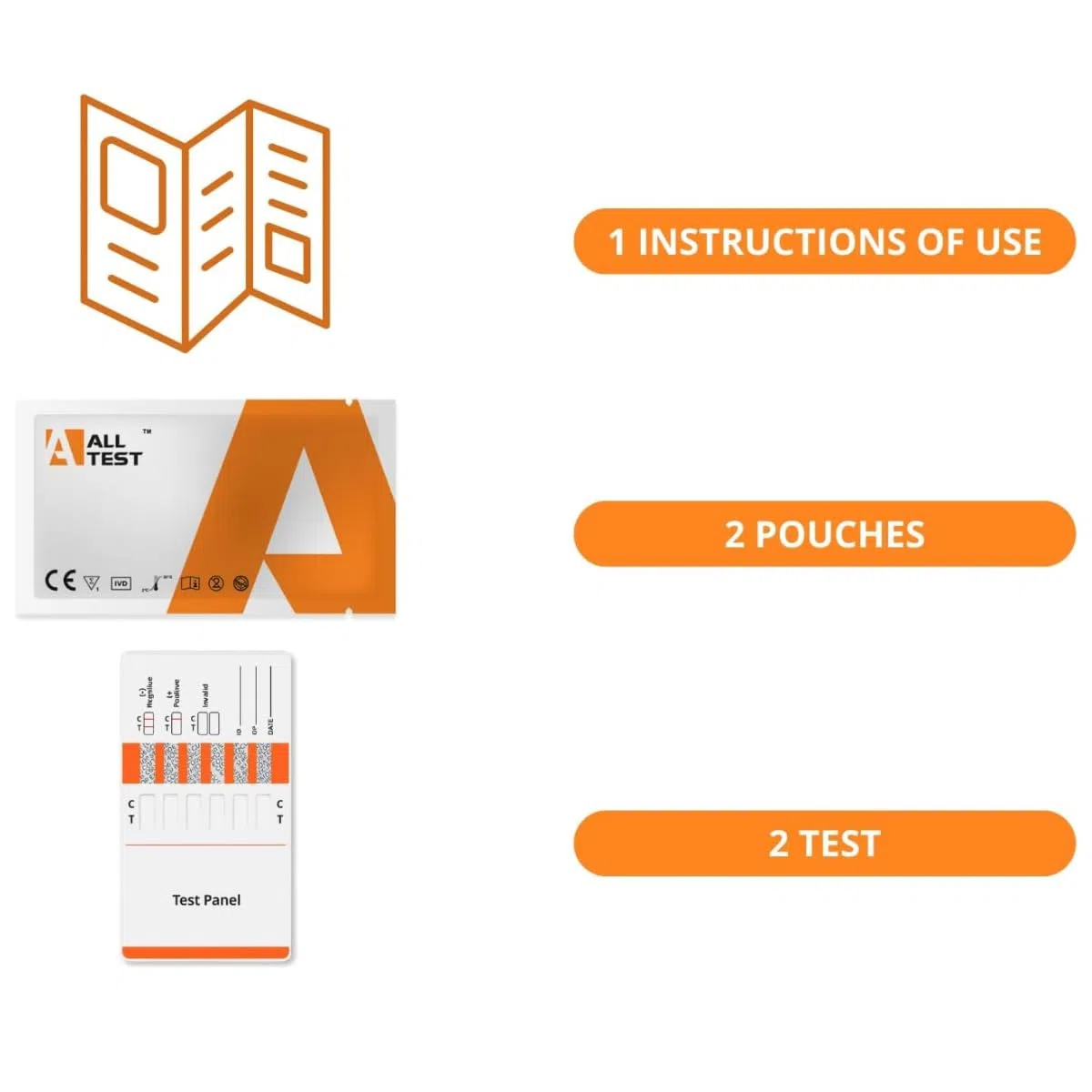 2x Test antidroga per superfici con rilevazione di 10 sostanze | Screen droga test superfici solide | Kit rapido 2 test completi, facile da usare in casa, scuole e aziende