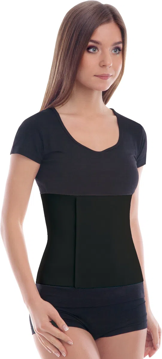 TOROS-GROUP Fascia post operatoria е dopo parto-Fascia contentiva- Cintura post operatoria- Pancera Addominale Per Compressione-Altezza 24 cm UNISEX Large-Nero