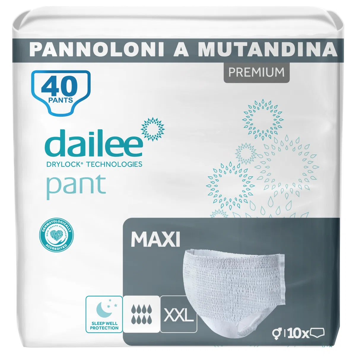 Dailee Pants Maxi XXL - 40x Pannoloni per Anziani a Mutandina - 4 Confezioni da 10 Pannoloni per Anziani Notte Super Assorbenti - Pants Incontinenza Donna e Uomo - Formato Scorta