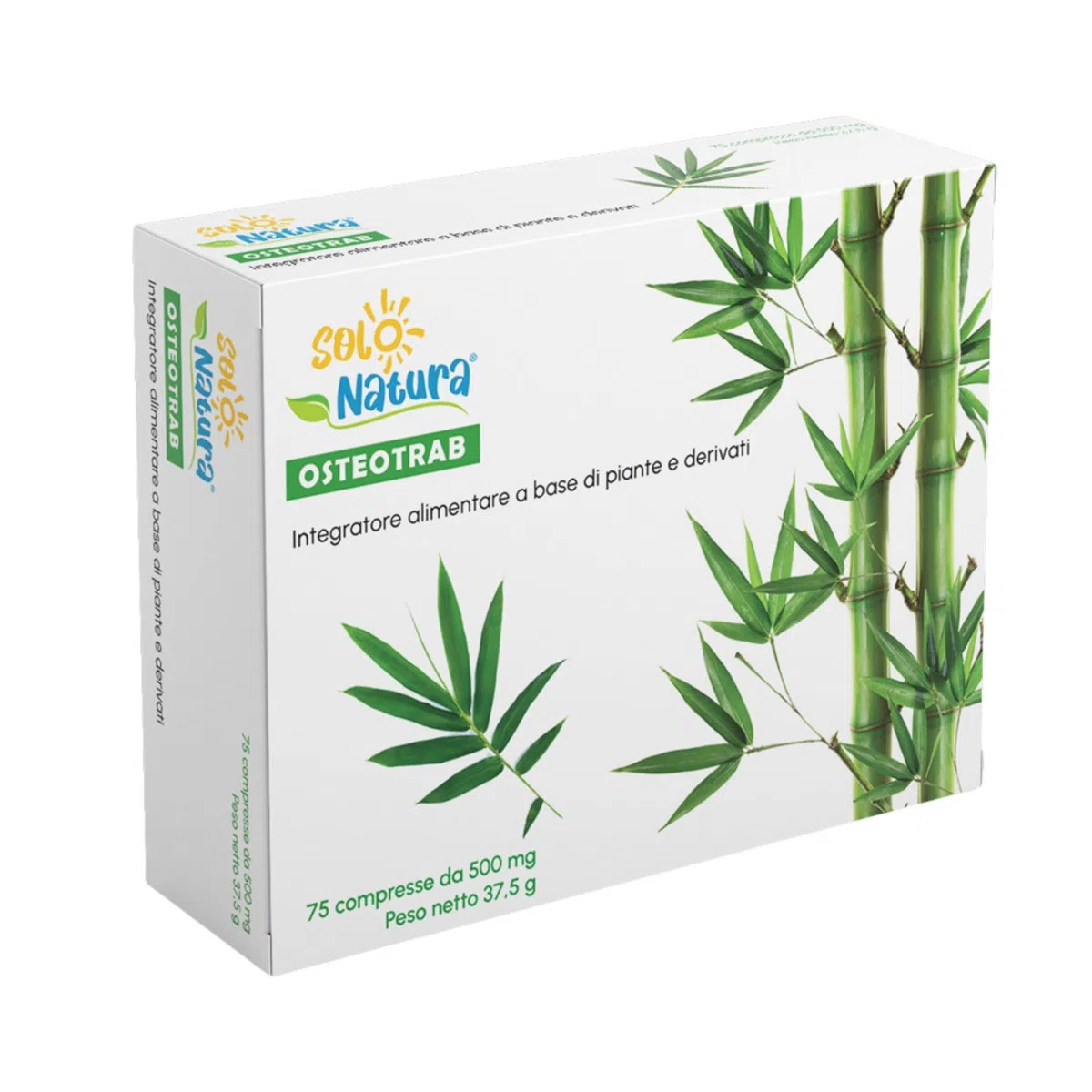Solo Natura Integratore di Calcio e Vitamina D3 OSTEOTRAB. Integratore per la Salute di Ossa e Articolazioni, Formula con Magnesio e MSM per la Densità Ossea, 75 Compresse da 500 mg