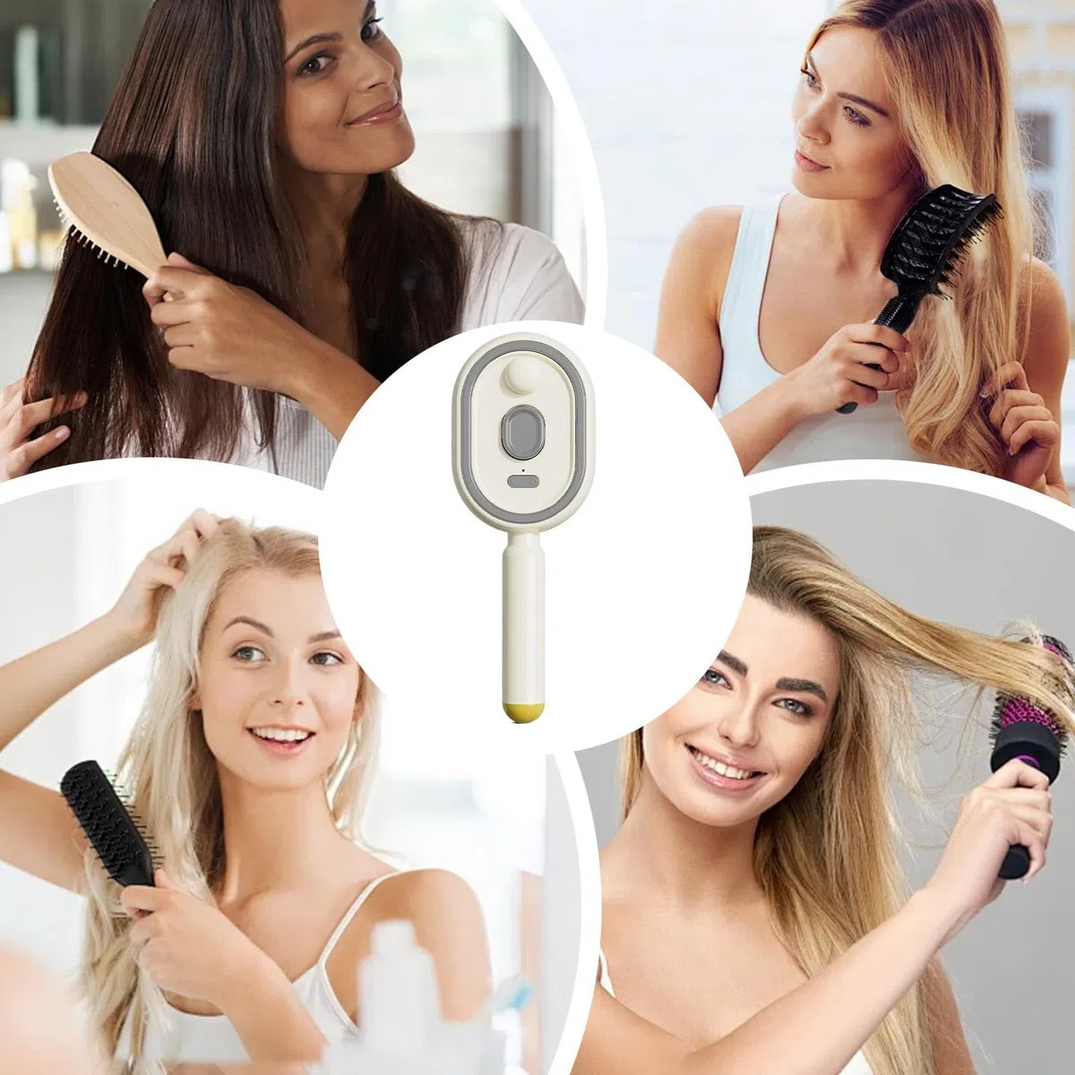 Spazzola massaggiante per cuoio capelluto - Pettine massaggiante | Pettine a spazzola - Massaggio con spray elettrico con applicazione di olio per capelli nano-spray. Volumizzante, levigante e