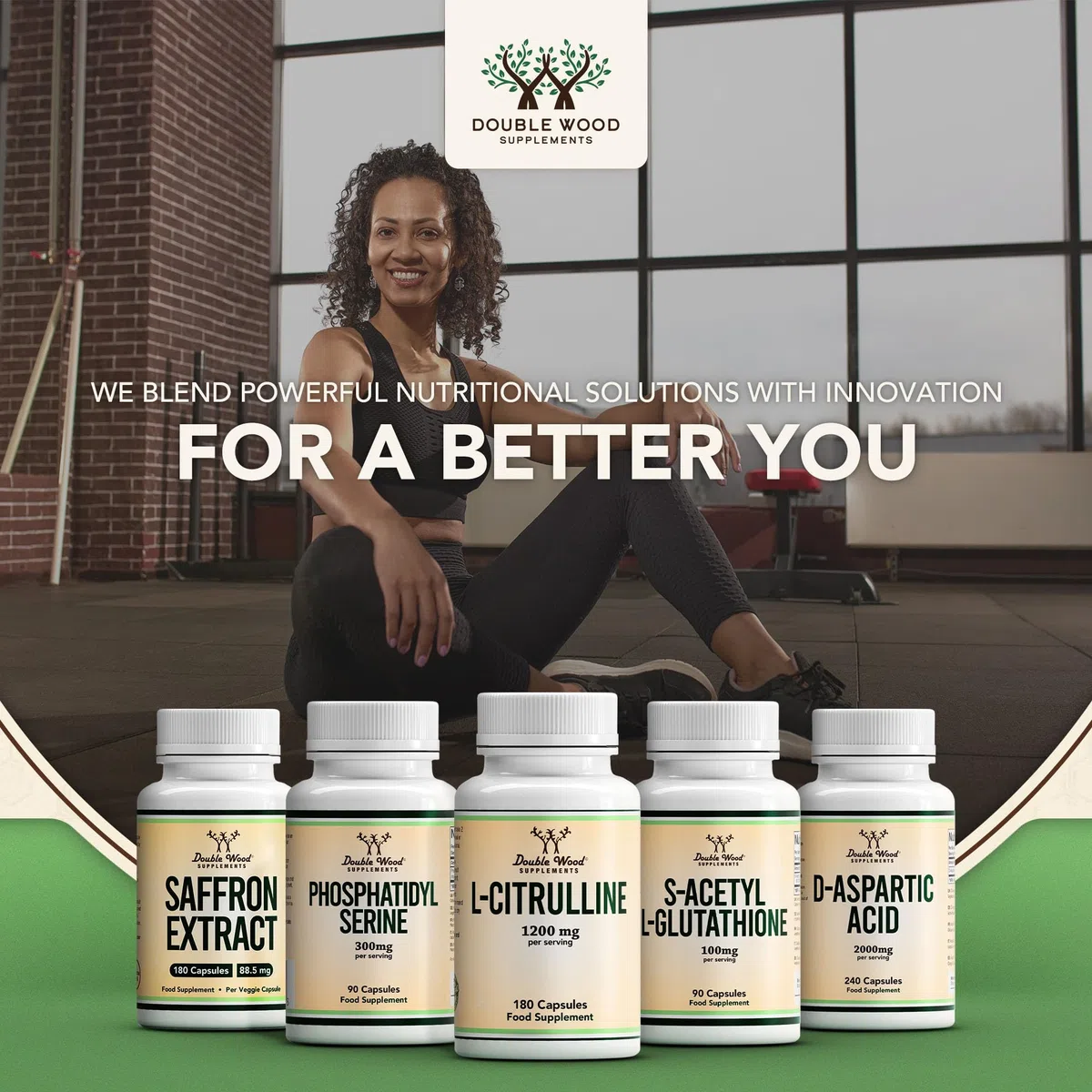 Double Wood L Citrullina | 180 Capsule L-Citrullina - 1200 mg L-Citrullina per Dose | Integratore Ossido Nitrico | Non-OGM e Senza Glutine | Prodotto nel Regno Unito