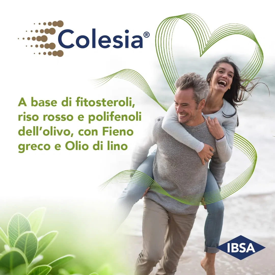 IBSA Colesia Soft Gel 30 Bipack Capsule Molli Made in Italy Integratore alimentare a base di fitosteroli, riso rosso e polifenoli dell’olivo, con Fieno greco e Olio di lino
