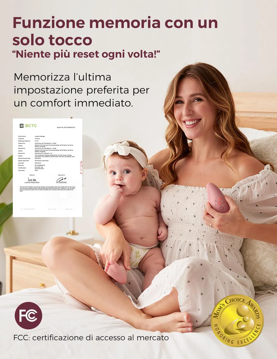 Momcozy Massaggiatore per allattamento A1Pro - vibrazione profonda e riscaldamento rapido per alleviare la congestione del latte e per un pompaggio più efficiente, con funzione memoria e ricarica