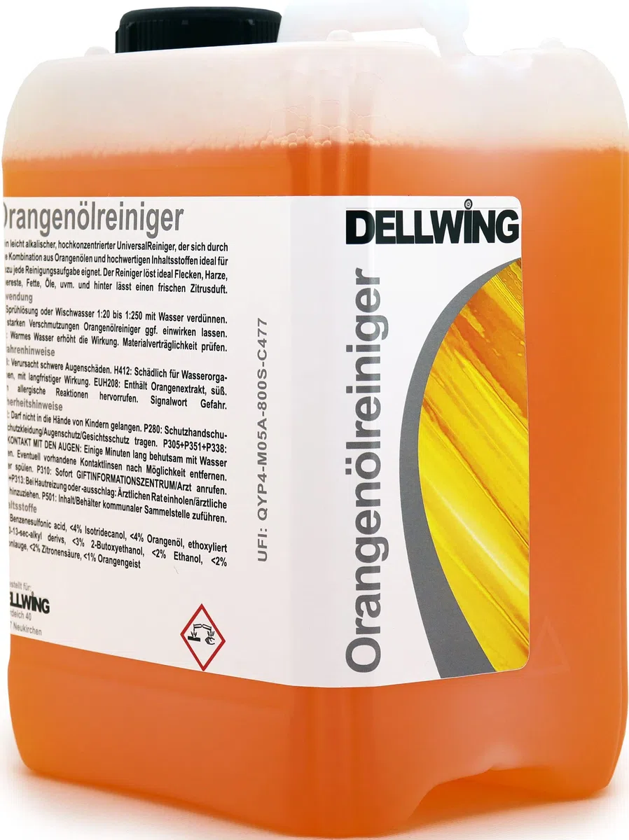 DELLWING pulitore concentrato all'olio d'arancia 2,5 l – pulitore concentrato all'arancia/pulitore universale di alta qualità con aroma di limone contro macchie