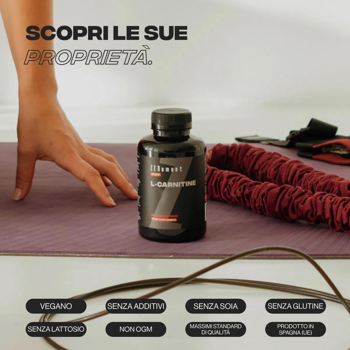 L-Carnitina 1500 mg – 180 Capsule ad Alto Dosaggio – Per uno Stile di Vita Attivo – Capsule Vegane, Senza Glutine, Lattosio e Soia – Integratore per Sportivi – Zenement