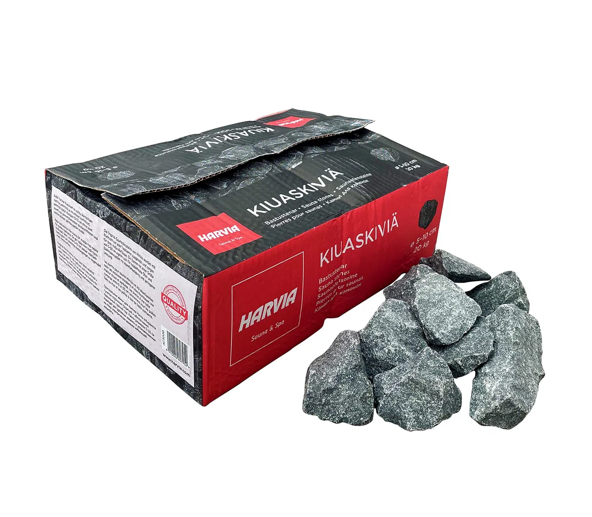 Harvia - Pietre per sauna originali Diabas finlandese, 20 kg, per esterni e stufa a legna