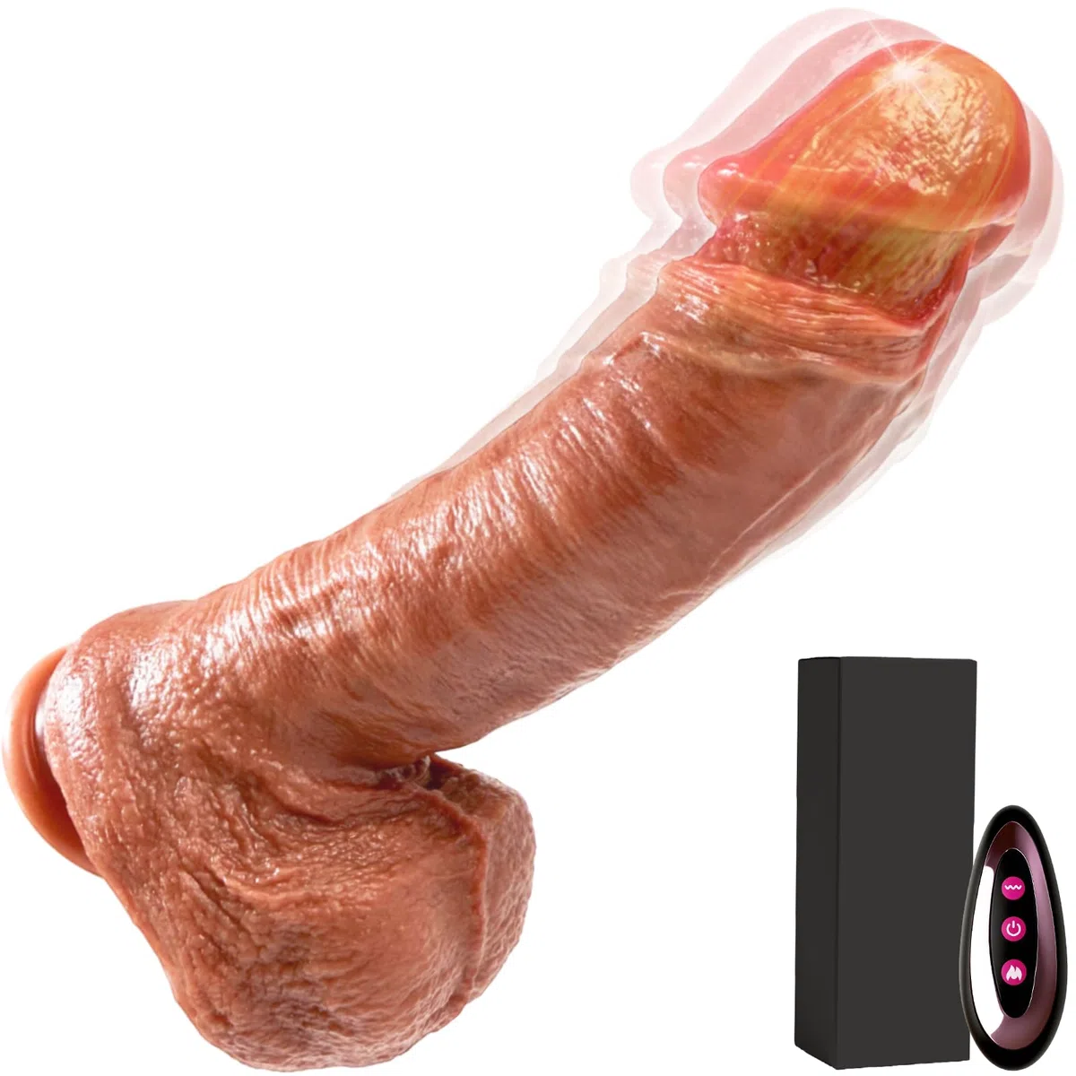 24.5cm Dildo Realistico Vibratoreper Donna Professionale Clotoride Vibratore Anale Pene Realistico XXL Grosso Dildo Anale 5 Spinte 5 Movimento Oscillante Riscaldamento Vibratoreper Donna Professionale