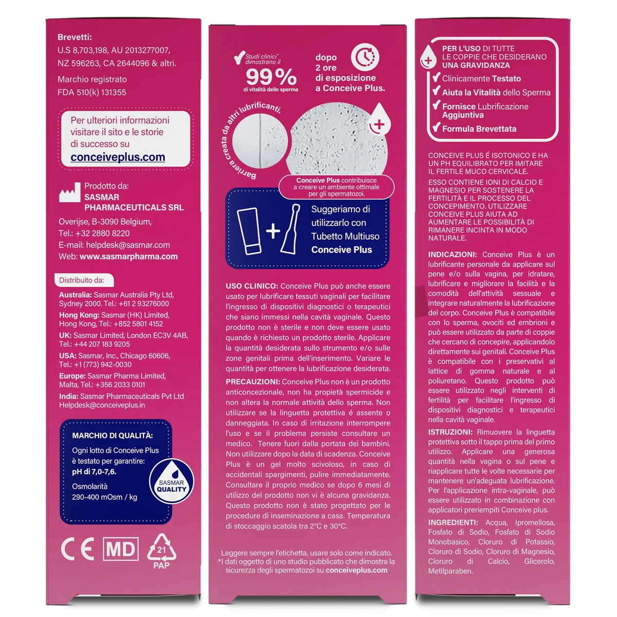 Conceive Plus Lubrificante per la Fertilita – Gel a Base d Acqua pH Bilanciato con Magnesio e Calcio – Supporta la Mobilita degli Spermatozoi – 75 ml