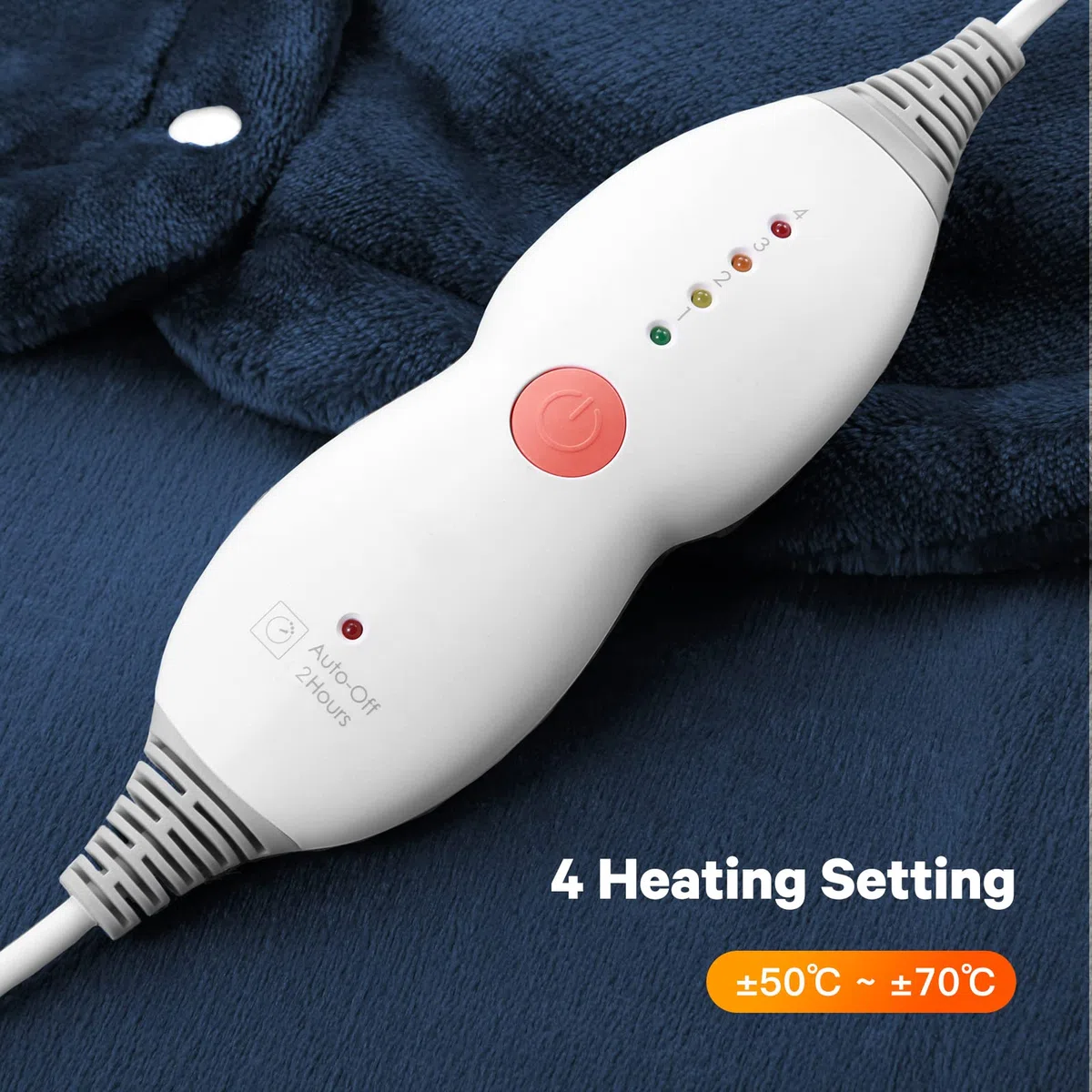Termoforo Elettrico Cervicale e Spalle, Schiena, Cuscino Termoforo Elettrico 60 x 85 cm con 4 Livelli di Temperatura, 90 Min Spegnimento Automatico e Protezione Contro Il Surriscaldamento, Lavabile