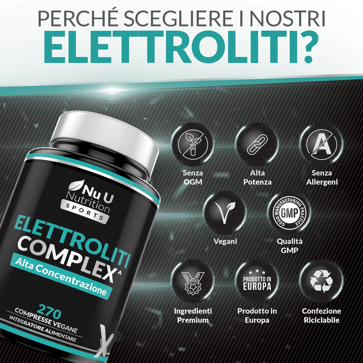 Xellerate Nutrition Elettroliti - 270 Compresse Vegane Senza Gusto - Con Sodio, Potassio, Magnesio e Fosfato di Calcio - Adatto a Diete Carnivore e Paleo - Prodotto in Europa