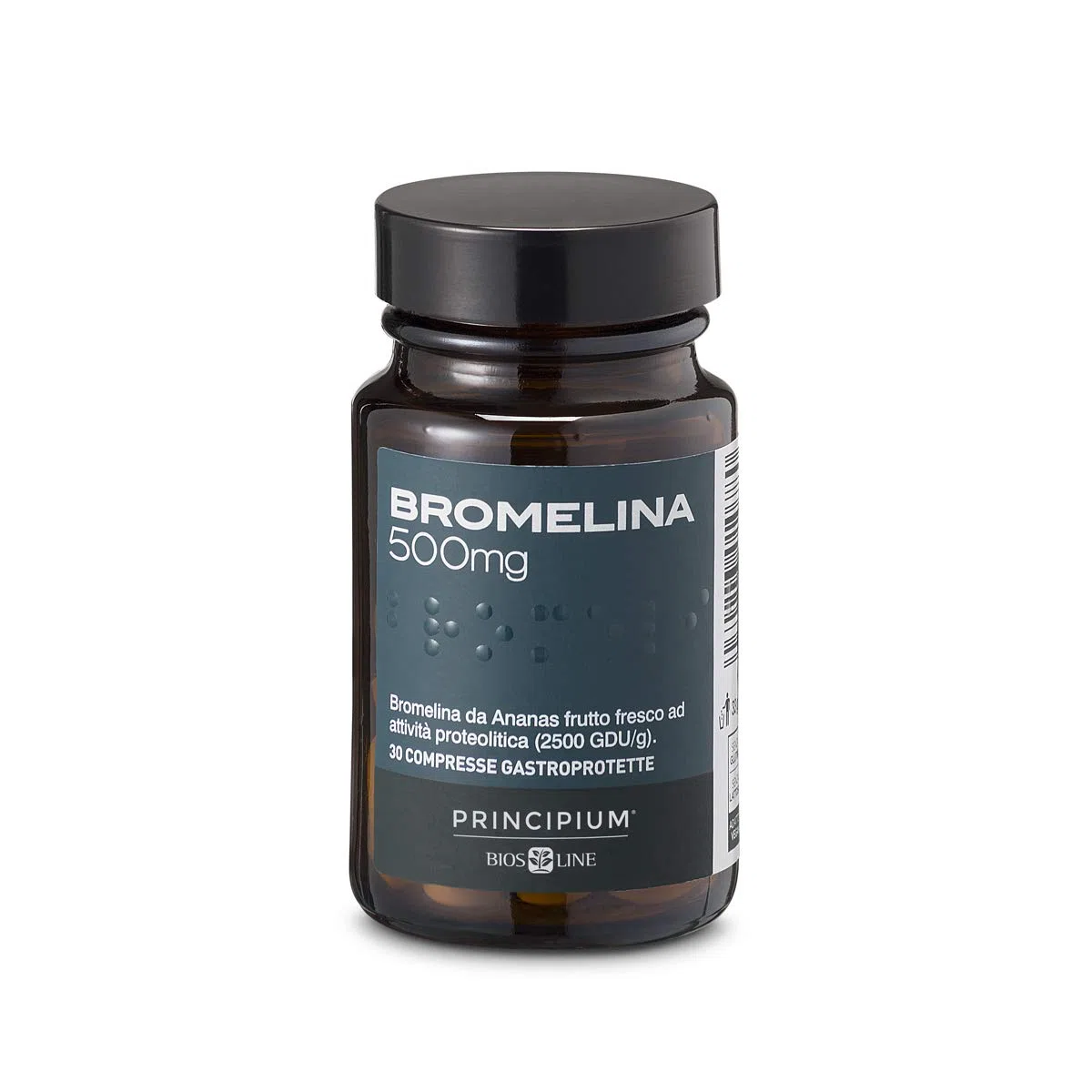 BIOS LINE Principium Bromelina 500 mg, Integratore alimentare con Estratto d'Ananas, Favorisce il Microcircolo, Integratore Drenante Contro la Cellulite, 30 Compresse