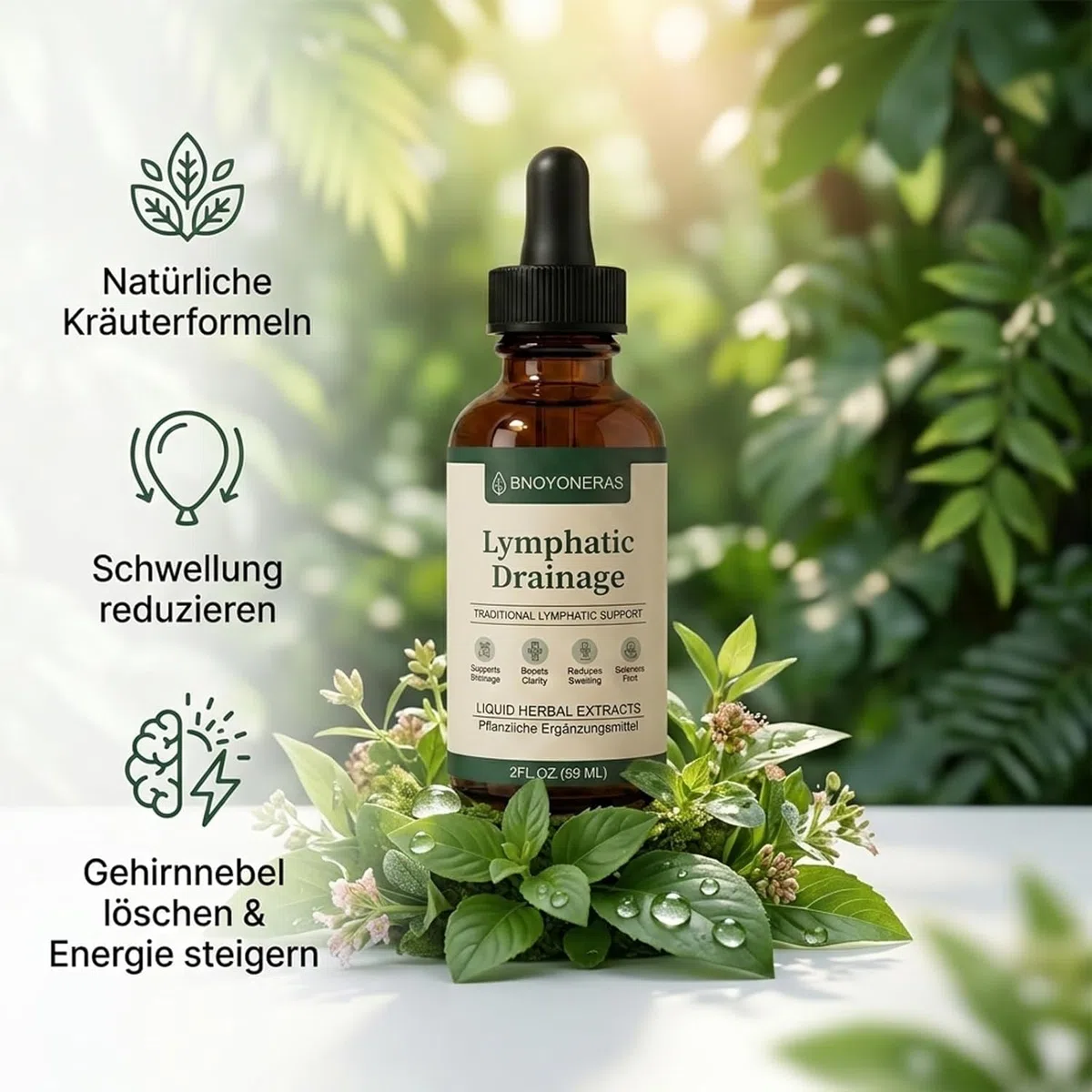 Drenaggio Linfatico Gocce, Gocce di Benessere peril Drenante Linfatico, Favorisce la Salute Generale, Formula Erboristica Naturale, Gocce di Drenante Linfatico per Donne E Uomini, 60 ml (2)