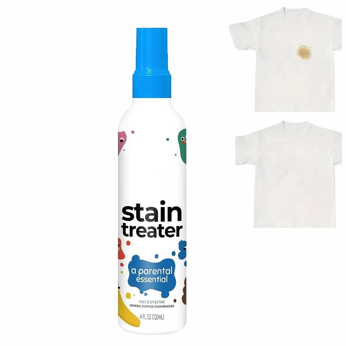 Stain Treatment Spray,Stain Remover Clothing,120 ml Stain Remover Clothes,Dirty Eater Cleaner,Portable Messy Eater Spots Cleaner,Quickly Remove Stubborn Stains from Baby Clothes (1)