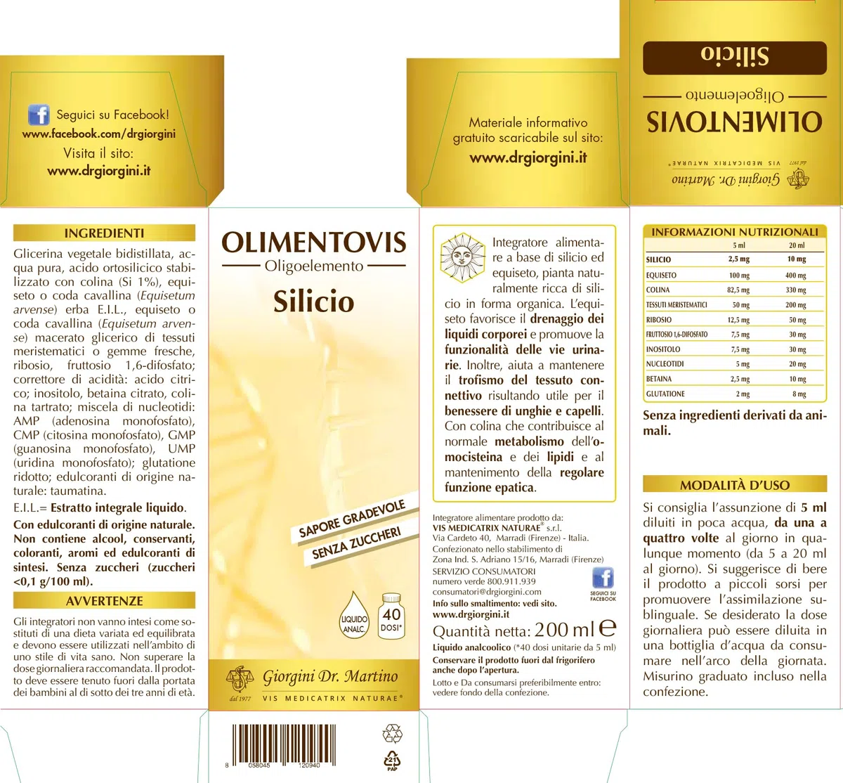 Dr Giorgini OLIMENTOVIS Silicio - 200ml