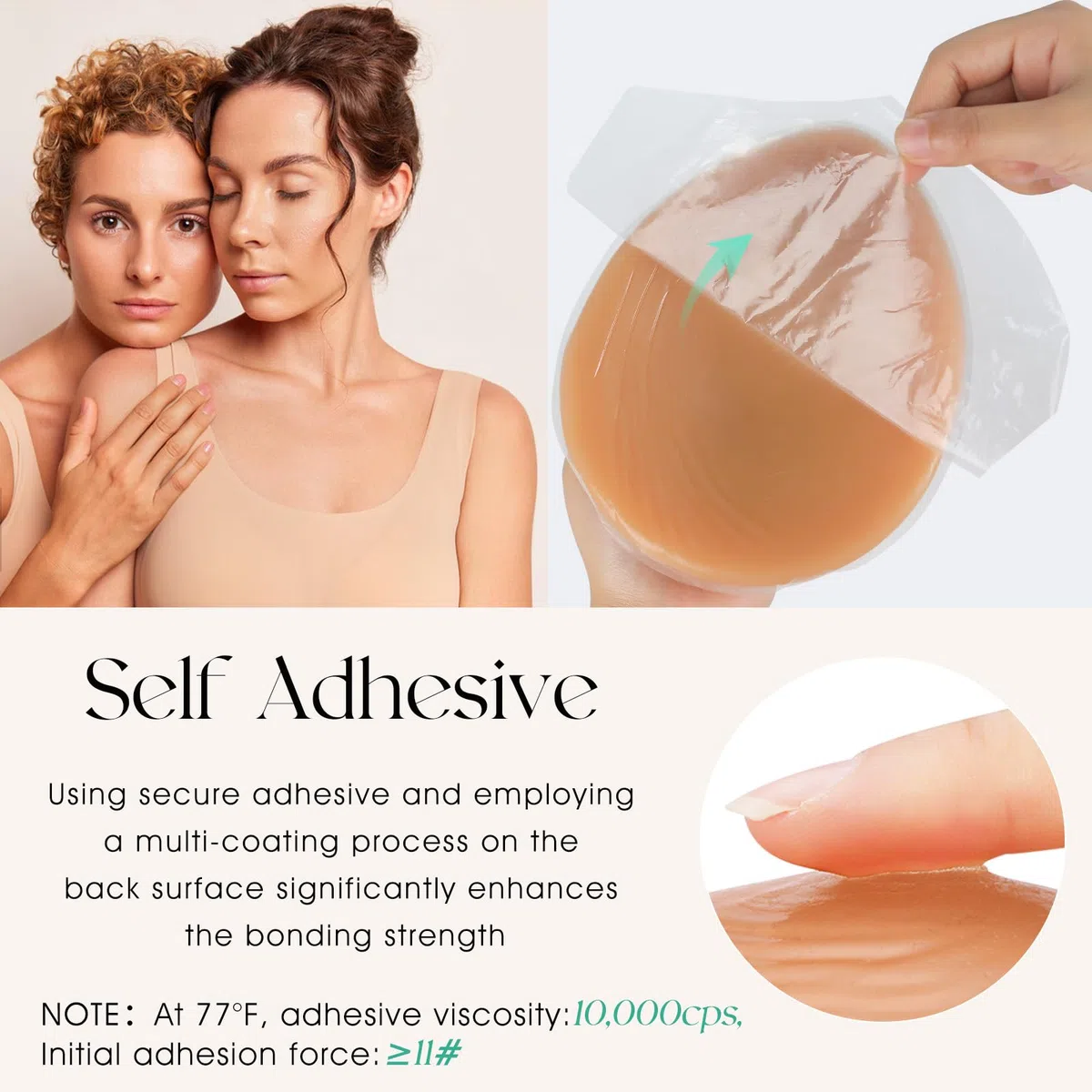 Vollence Seno Autoadesivo in Silicone Forma Seno Finto per Protesi di Mastectomia Transgender Travestito Transessuale Cosplay CD