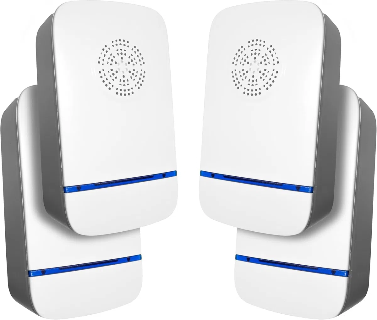 Ultrasuoni per topi Pack da 4 Dispositivo antizanzare ultrasuoni da Interno ed Esterno, ecopest Repellente per Topi, formiche, blatte, Ragni, cimici + Kit di cerotti per puntura di zanzare inclusa.