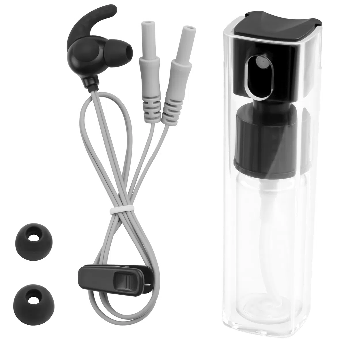 Spina per orecchio stimolazione del nervo vago a connettore femmina da 2,0 mm con flacone spray e 2 punte sostituibili per auricolari, 0,35 m