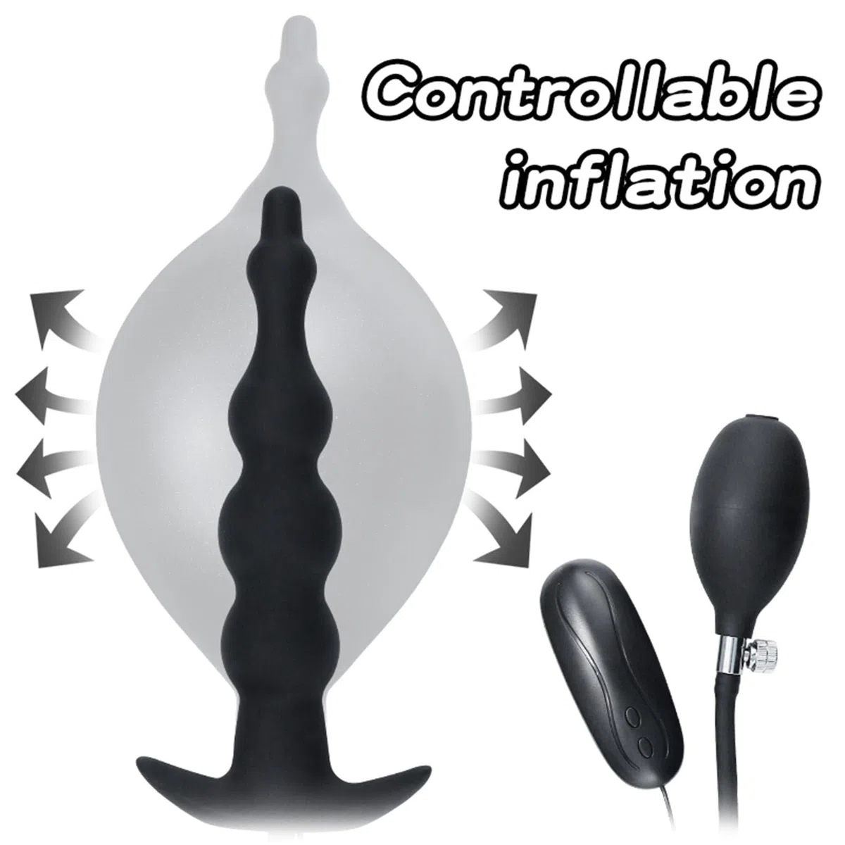 AMAZBEE Plug Anale Vibratore Gonfiabile in Silicone con Pompa 12 modelli di Vibrazione Masturbatore Femminile Perline Anali Diffusore Anale SM Giocattoli Sessuali per Donne Uomini Coppie