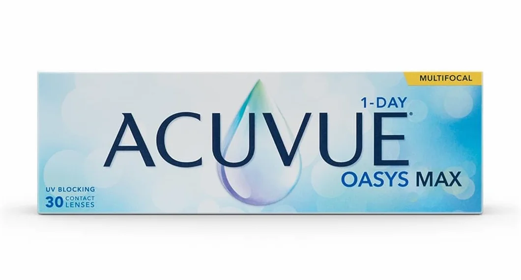ACUVUE OASYS MAX 1-Day Multifocal; Lenti a contatto giornaliere; Visione chiara e nitida a tutte le distanze e in ogni condizione di luce;-6.00 diottrie; BC 8.4; DIA 14.30; ADD Low; 30 lenti