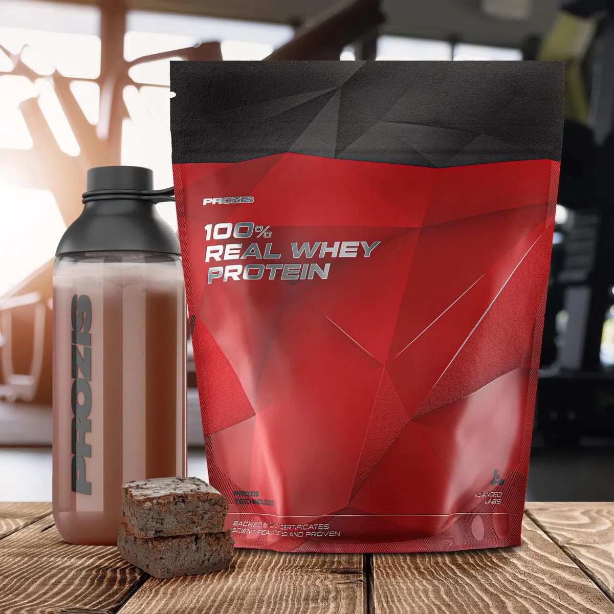 Prozis Real Whey Protein 1000 gr, proteine whey, vari gusti a scelta (brownie cioccolato)