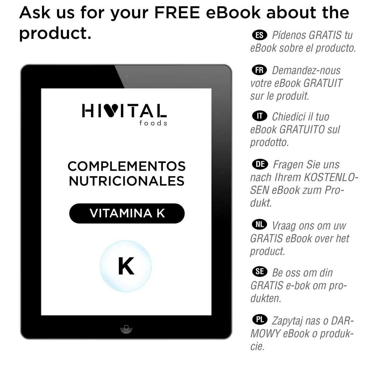 Vitamina K2 MK7 200 mcg. 240 compresse vegane di Vitamina K per 8 mesi di trattamento. 200 mcg di Vitamina K2 Menachinone MK-7. Prodotto in Europa da HIVITAL